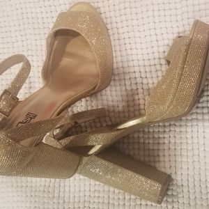 Gold Sequin Heels
